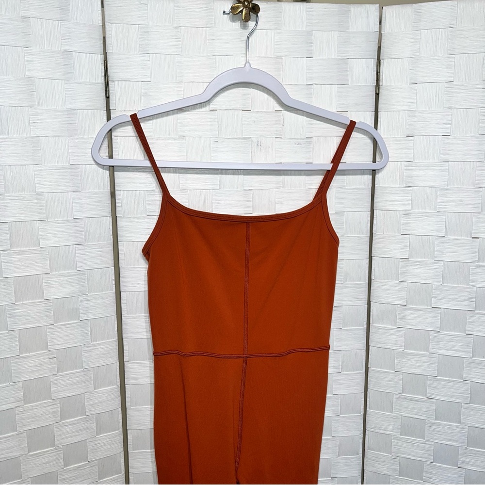 Aritzia Wilfred Free Divinity Kick Flare Jumpsuit Size XS Brunt Orange - Picture 2 of 9